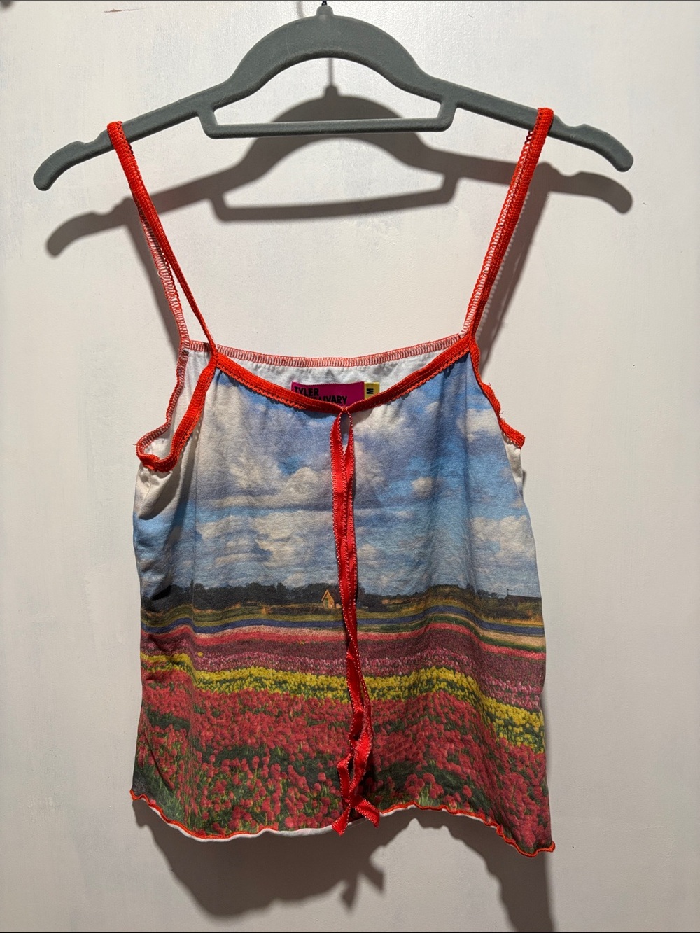 TYLER MCGILLIVARY tulip fields tank top flowers size medium cotton